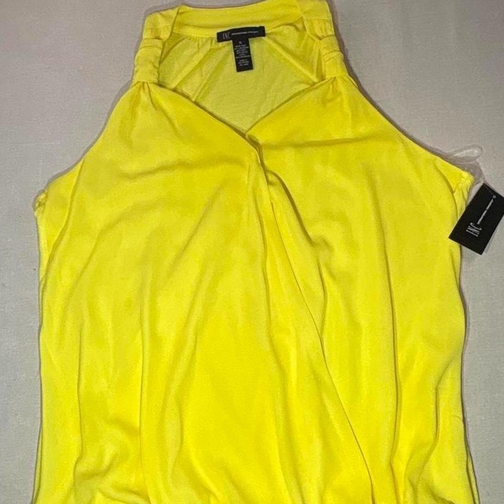 I.N.C Yellow halter top with tie front detail